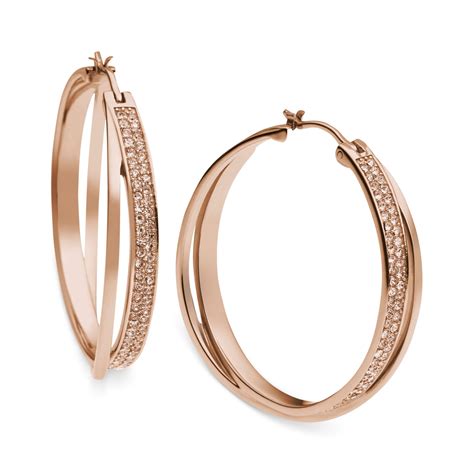 michael kors rose gold earrings amazon|gold hoop earrings Michael Kors.